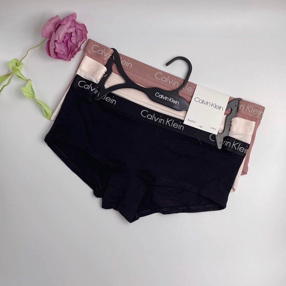 NEW Calvin Klein Stretch Cotton BoyShorts 3pc
